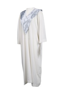 CHR015 訂製白色長款聖詩袍 司禱 輔祭 聖詩袍製造商 佈道會 播道會 歌詠班 詩歌班